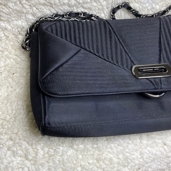 Katy Langley Solid Black Shoulder Evening Bag Woman’s Medium Fold Over 6H X 10W - Picture 2 of 16